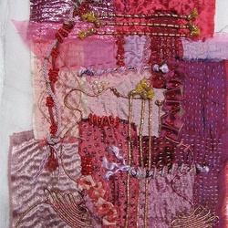 ABSTRACT FIBER ART COLLAGE